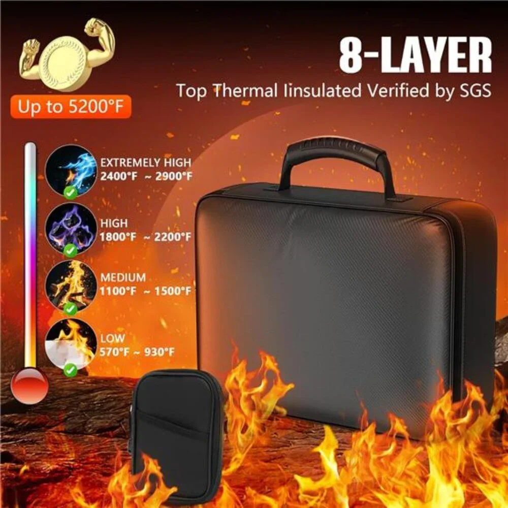5200°F Fireproof Document Organizer with Lock Fireproof & Waterproof
